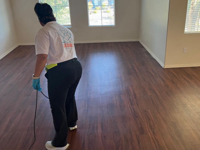 La Chacha team member completing a residential cleaning
