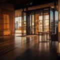 A spotless commercial entrance